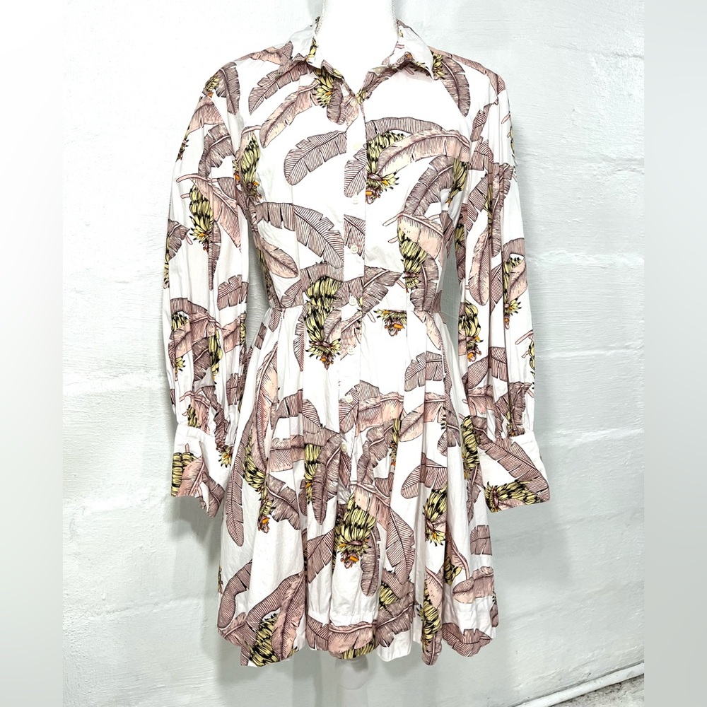 DESMOND & DEMPSY X H&M BANANA LEAF PRINT DRESS